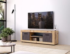 Szafka rtv Luna 140 cm do salonu old style light matera - Miniaturka zdjęcia nr 5