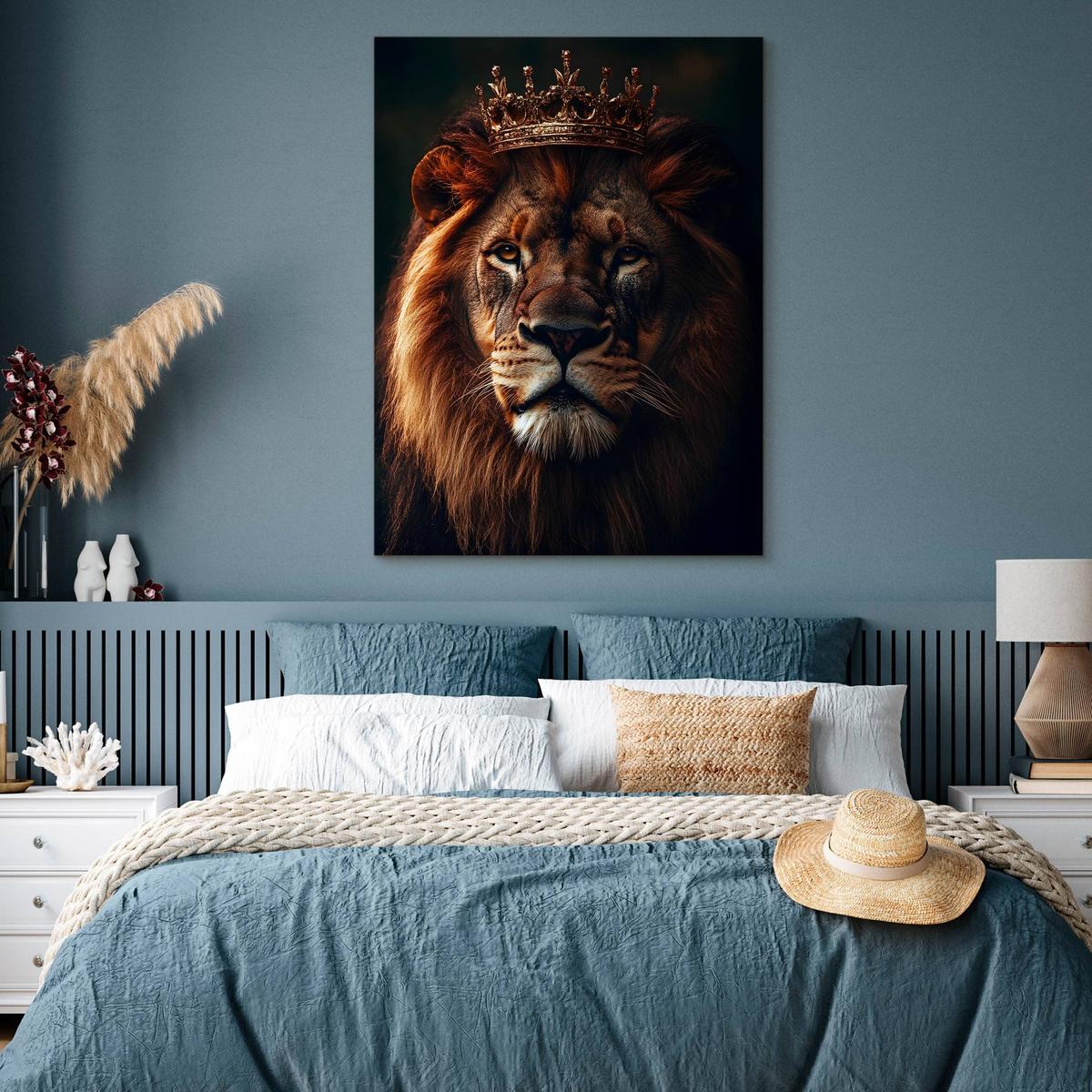 Obraz Na Płótnie Dostojny Lew W Koronie 20x30 Dekoracja Abstrakcyjna nr. 5