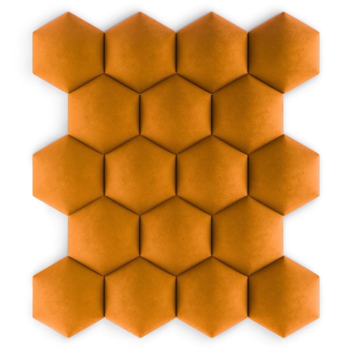 Panele tapicerowane 35x40 cm hexagon velvet miodowy nr. 7