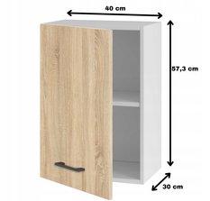 Szafka kuchenna górna 30x57x45 cm wisząca z drzwiczkami dąb sonoma do kuchni - Miniaturka zdjęcia nr 2