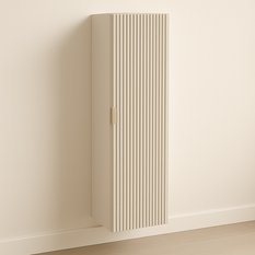 Słupek łazienkowy WILLY 120x33x33 cm regał wiszący ryflowane fronty kaszmir złote uchwyty