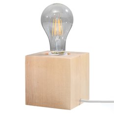 Lampa biurkowa ARIZ 10x10x10 cm nowoczesna lampka biurkowa loft E27 naturalne drewno do biura pokoju