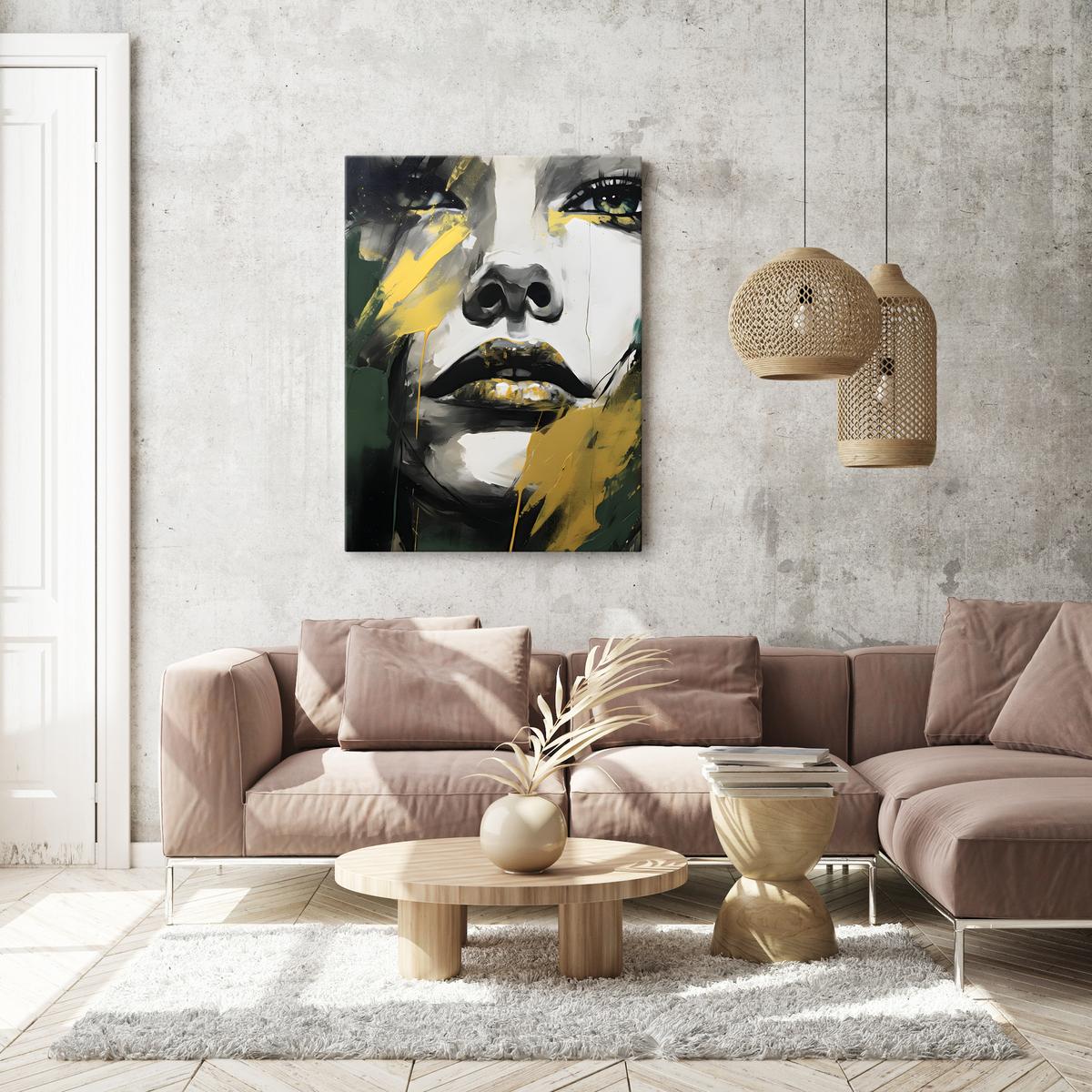 Obraz Canvas Abstrakcja Kobiecy PORTRET Styl Glamour Farba 80x120cm nr. 6