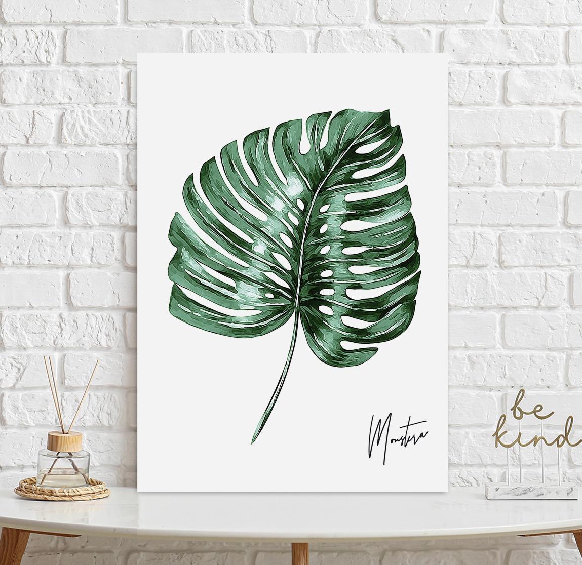 Plakat monstera liść 50x70 cm dekoracja ścienna bez ram  nr. 2