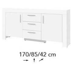 Komoda Cezar 2D3S 170 cm do sypialni salonu biały - Miniaturka zdjęcia nr 2