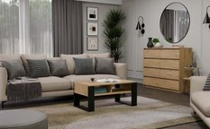 Stolik kawowy ława Modern 2p 58x98x50 cm do pokoju brązowo-czarny do pokoju - Miniaturka zdjęcia nr 9