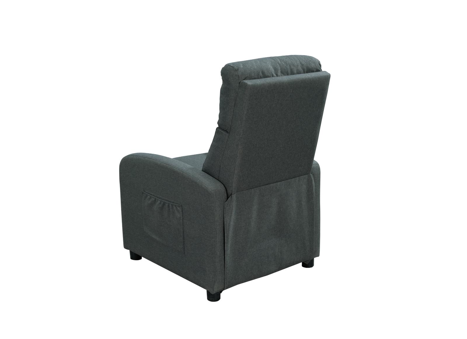 Fotel dla seniora VELLO szary 64x89-156 cm x98 cm rozkładany fotel TV z funkcją spania komfortowy do salonu i pokoju nr. 6