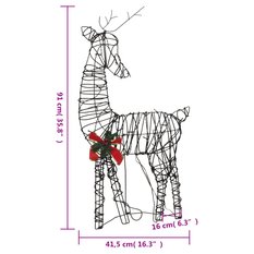 Świąteczne renifery z saniami 90  LED ciepłe białe rattan na święta do ogrodu - Miniaturka zdjęcia nr 11