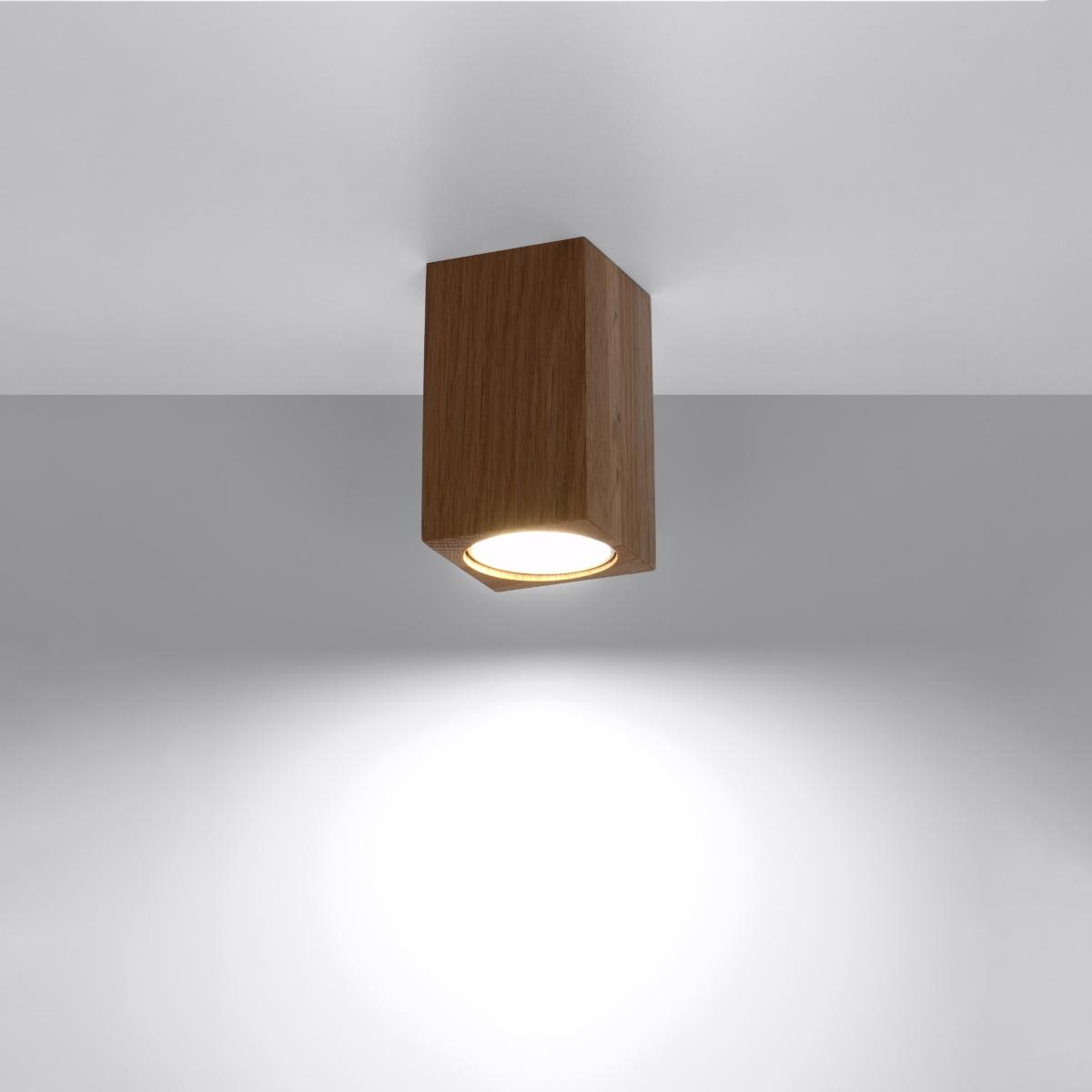 Plafon KEKE 10 dąb 10x6x6cm nowoczesna lampa GU10 do salonu  nr. 3