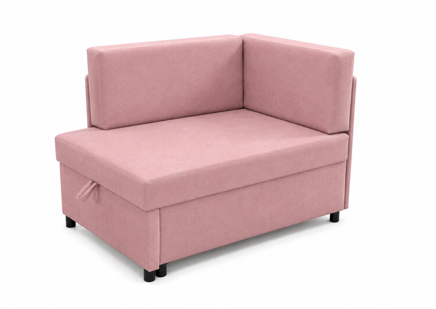 Sofa Viluś 106x75x80 cm różowa rozkładana sofa narożna jednoosobowa z funkcją spania i pojemnikiem na pościel nr. 8