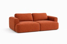 Kanapa z funkcją spania ITALY 253x110x71 cm trzyosobowa sofa rozkładana tkanina FLOW pomarańczowy - Miniaturka zdjęcia nr 2