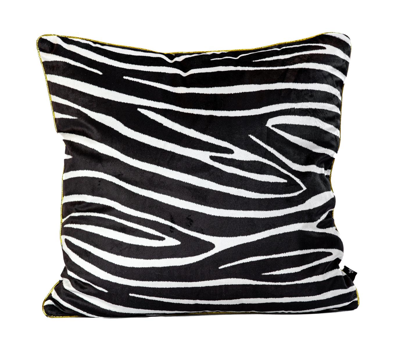 Poszewka CHIC OBSESSION 45x45 cm czarno biała welwetowa  nr. 3