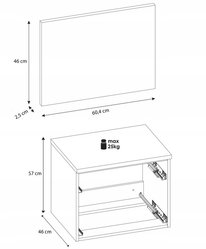 Szafka BELLA 60 cm z blatem do łazienki kaszmir - Miniaturka zdjęcia nr 7