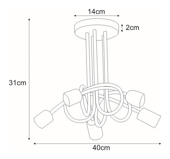 Lampa sufitowa K-3611 DEZE 40x31x40 cm do salonu lub pokoju biały nr. 3