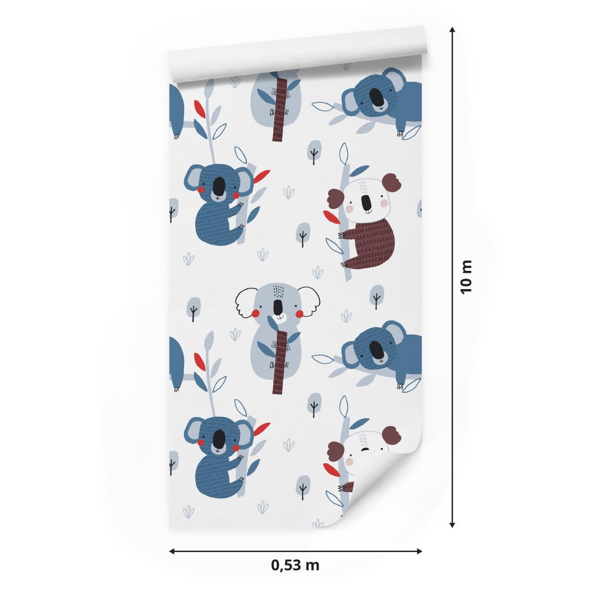 Tapeta dla dzieci koala, drzewa, styl skandynawski  nr. 2