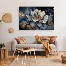 OBRAZ NA PŁÓTNIE DO SYPIALNI STYL GLAMOUR KWIATY AKWARELE ABSTRAKCJA 120x80cm - Miniaturka zdjęcia nr 6