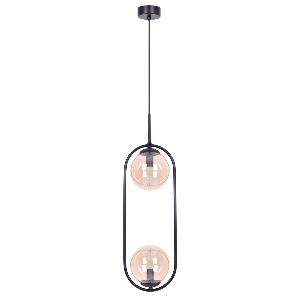 Lampa wisząca K-5121 VENTA 18.5x100x14 cm do salonu lub pokoju bursztynowy/czarny