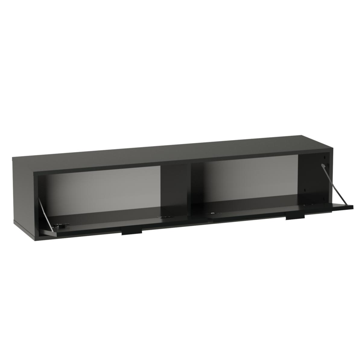 Szafka wisząca RTV AURA 140x33x30 cm do salonu czarny nr. 4