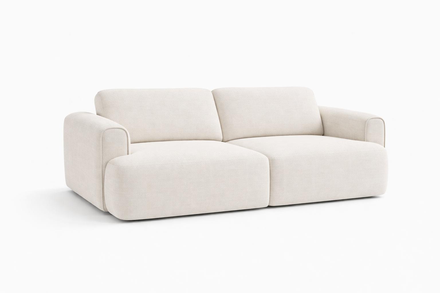 Kanapa z funkcją spania ITALY 253x110x71 cm FLOW trzyosobowa sofa rozkładana kremowa nr. 1