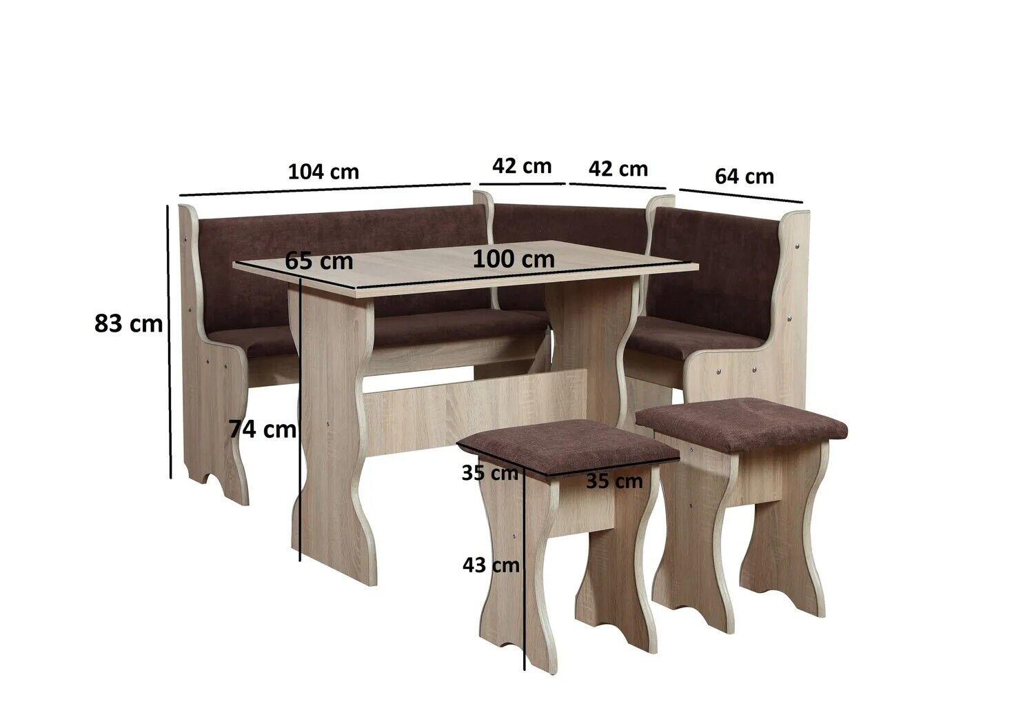 Narożnik kuchenny tapicerowany + stół + 2 taborety zestaw do kuchni nr. 2
