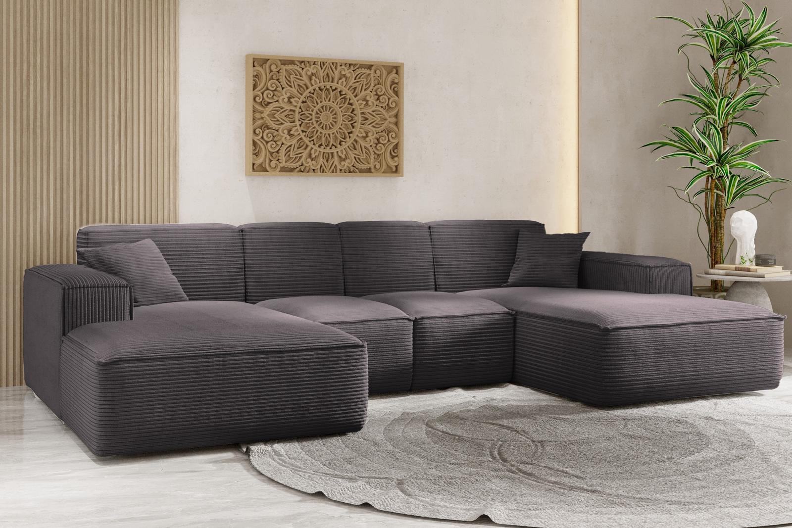 Sofa U SIENA LARGE 344x73x165 cm w kształcie U bez funkcji spania do salonu ciemnoszara nr. 2