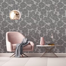 Tapeta Do Salonu Wzór GEOMETRYCZNY Szare Sześciany 53x1000  - Miniaturka zdjęcia nr 8
