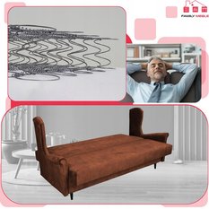 Wersalka sofa uszak kanapa rozkładana Ari brąz - Miniaturka zdjęcia nr 3