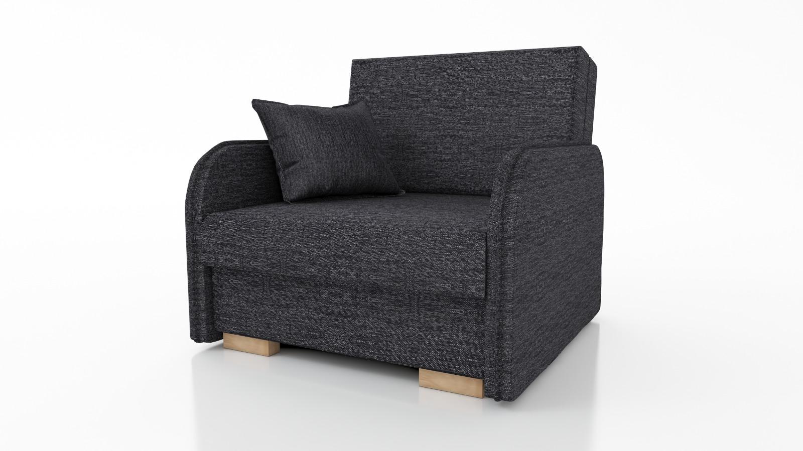 Sofa Gold 98x100x90 cm z funkcją spania do salonu rzokładana berlin szary