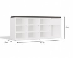 Szafka na obuwie TALLIN 49x110x35 cm do przedpokoju biała - Miniaturka zdjęcia nr 7