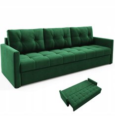 Kanapa IVIO 230x87x86 cm sofa z funkcją spania rozkładana velvet welur zielona do salonu - Miniaturka zdjęcia nr 1