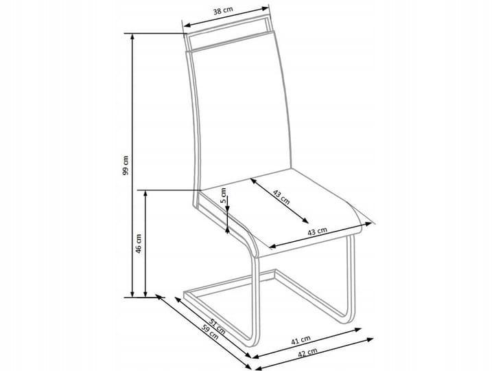 Krzesło tapicerowane K250 42x55x99 cm do jadalni salonu ekoskóra biały  nr. 4