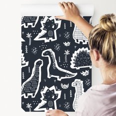Tapeta Dla Chłopca DINOZAURY Szkic Komiks Ozdoba  - Miniaturka zdjęcia nr 3