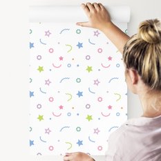 Tapeta Do Pokoju Dzieci Kolorowe WZORKI Gwiazdki 53x1000  - Miniaturka zdjęcia nr 7
