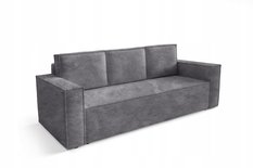 Kanapa CORDA 248x96x93 cm sofa z funkcją spania automat i pojemnik BOUCLE szara do salonu - Miniaturka zdjęcia nr 4