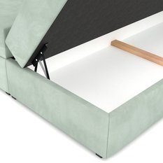 Łóżko kontynentalne 180x200x113 cm tapicerowane podwójne z materacem miętowe - Miniaturka zdjęcia nr 13