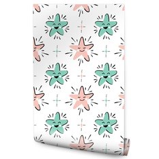 Tapeta Ścienna Dla Dzieci KOLOROWE Wesołe Gwiazdki 53x1000  - Miniaturka zdjęcia nr 1