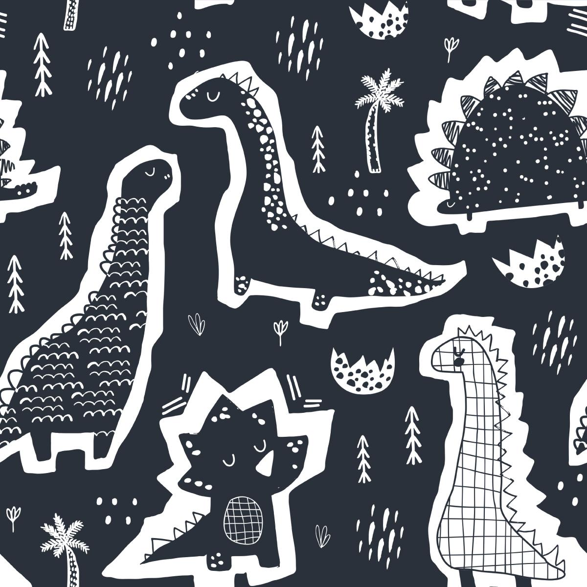 Tapeta Dla Chłopca DINOZAURY Szkic Komiks Ozdoba  nr. 6