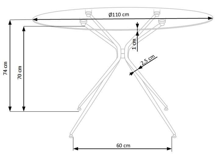 Stół okrągły 110 cm do salonu jadalni kuchni szklany złoty nr. 15