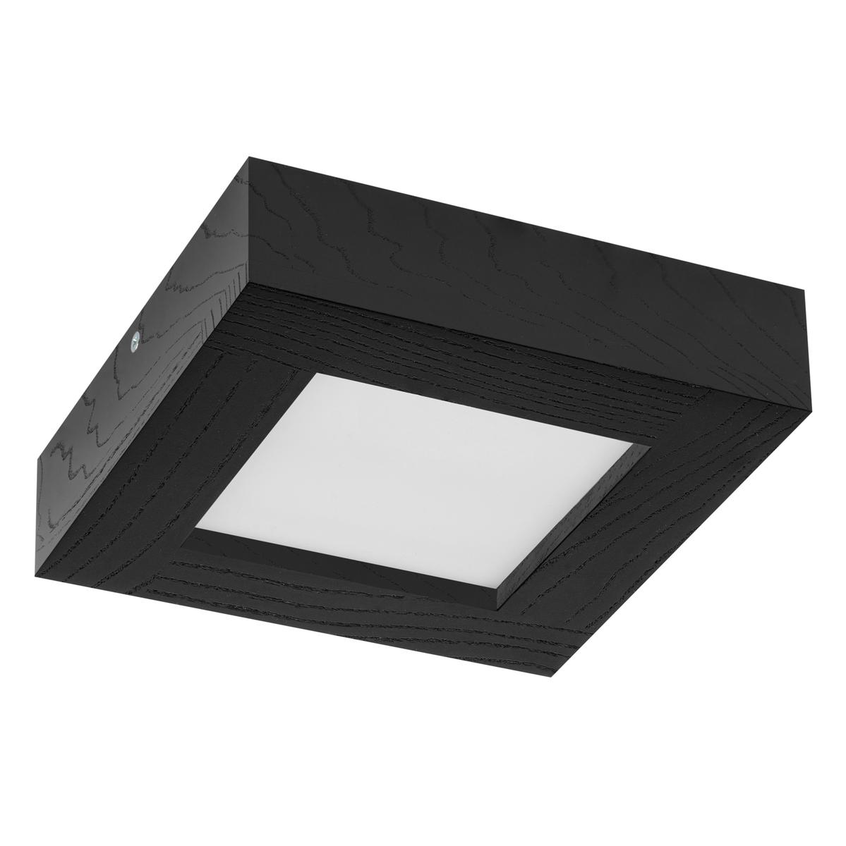 Panel LED 25 x 25 x 5 cm plafon z drewna czarny 18W 4000K do salonu