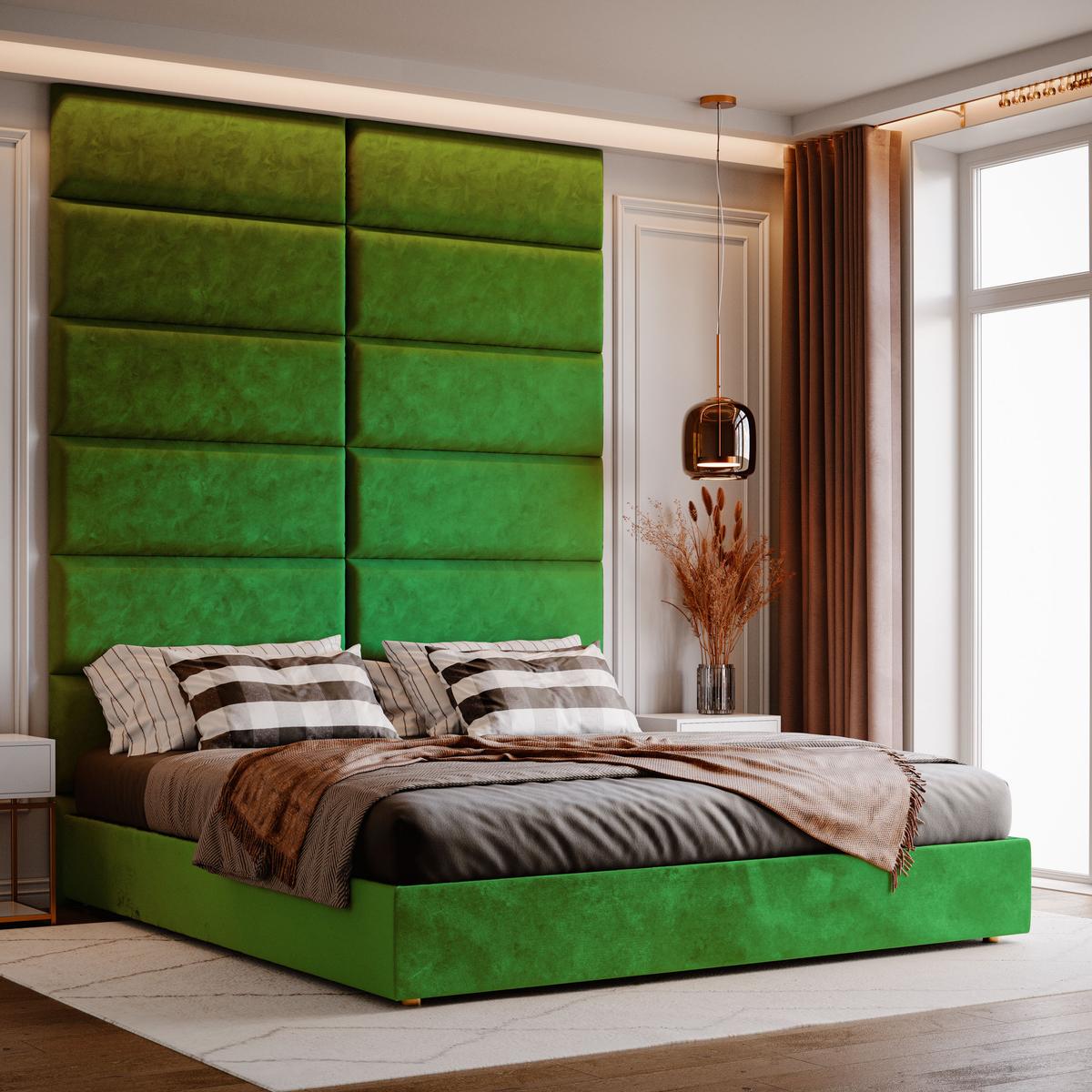 Panele tapicerowane  90x30 cm na ścianę magic velvet zielony nr. 5