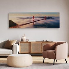 Obraz Do Salonu MOST Golden Gate We Mgle Pejzaż San Francisco 145x45cm - Miniaturka zdjęcia nr 7