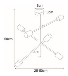 Lampa sufitowa K-4754 CAMARA 50x50x50 cm do salonu lub pokoju czarny - Miniaturka zdjęcia nr 7