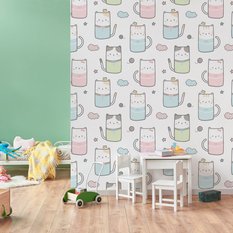 Tapeta dla dzieci – Kotki i chmurki  - Miniaturka zdjęcia nr 4