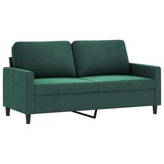 Sofa 158x77x80 cm 2-osobowa tapicerowana aksamitem ciemnozielona do salonu - Miniaturka zdjęcia nr 1