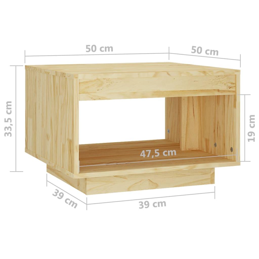 Stolik kawowy 50x50x33,5 cm z pojemną półką z litego drewna sosnowego do salonu nr. 7