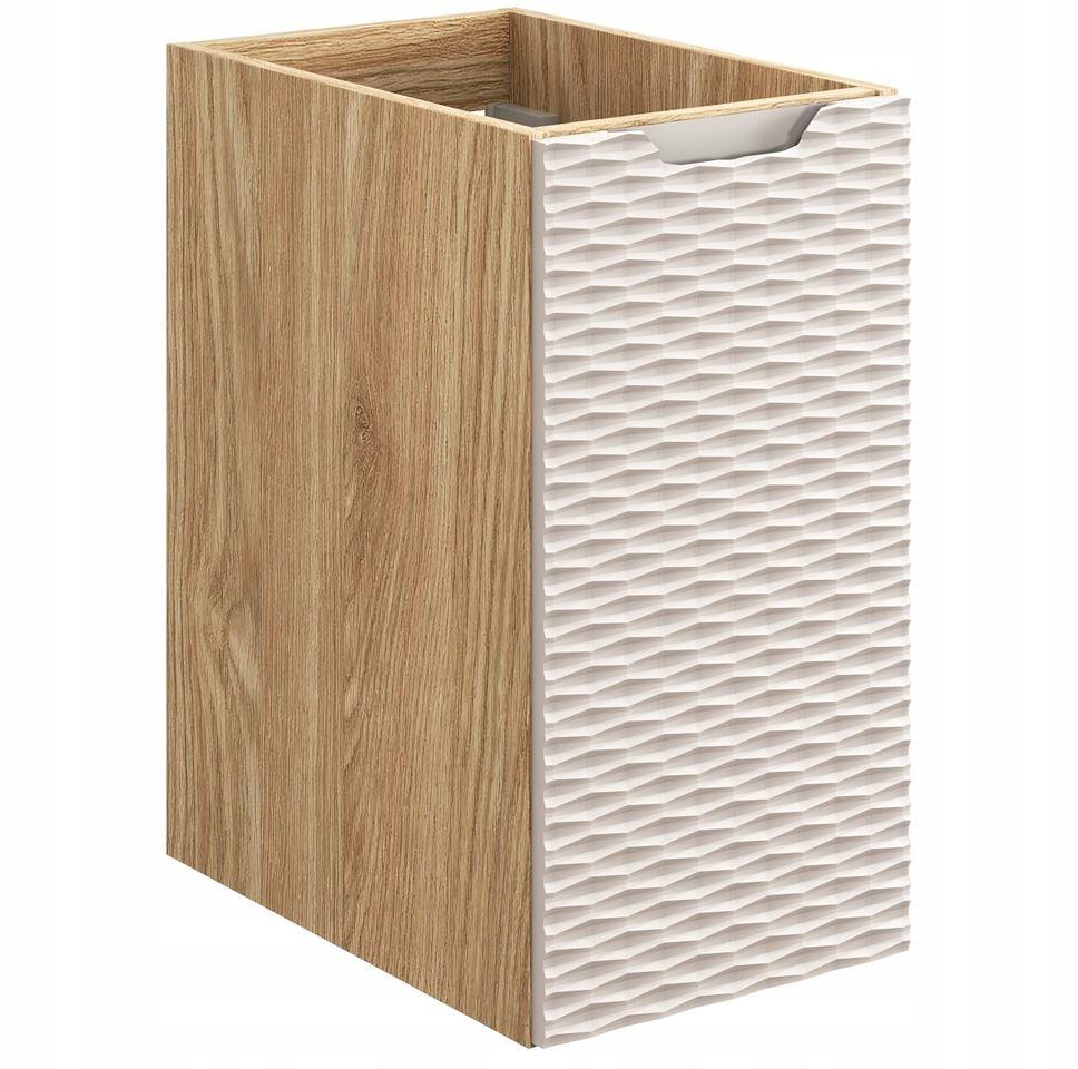 Szafka Łazienkowa 30x55x46 cm beżowa wisząca pod blat 1 drzwi front MDF 3D słupek do łazienki nr. 1