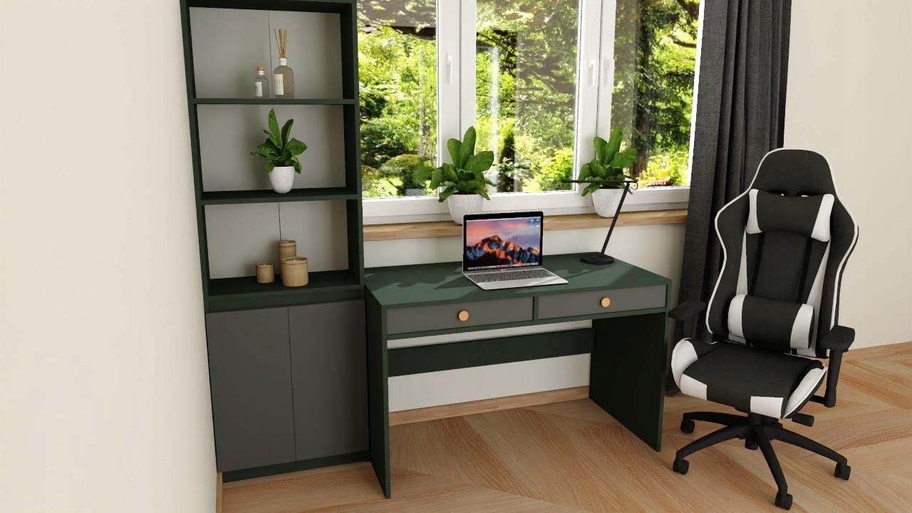 Toaletka biurko MONODIS 120x75x50 cm do sypialni butelkowa zieleń front szary nr. 4