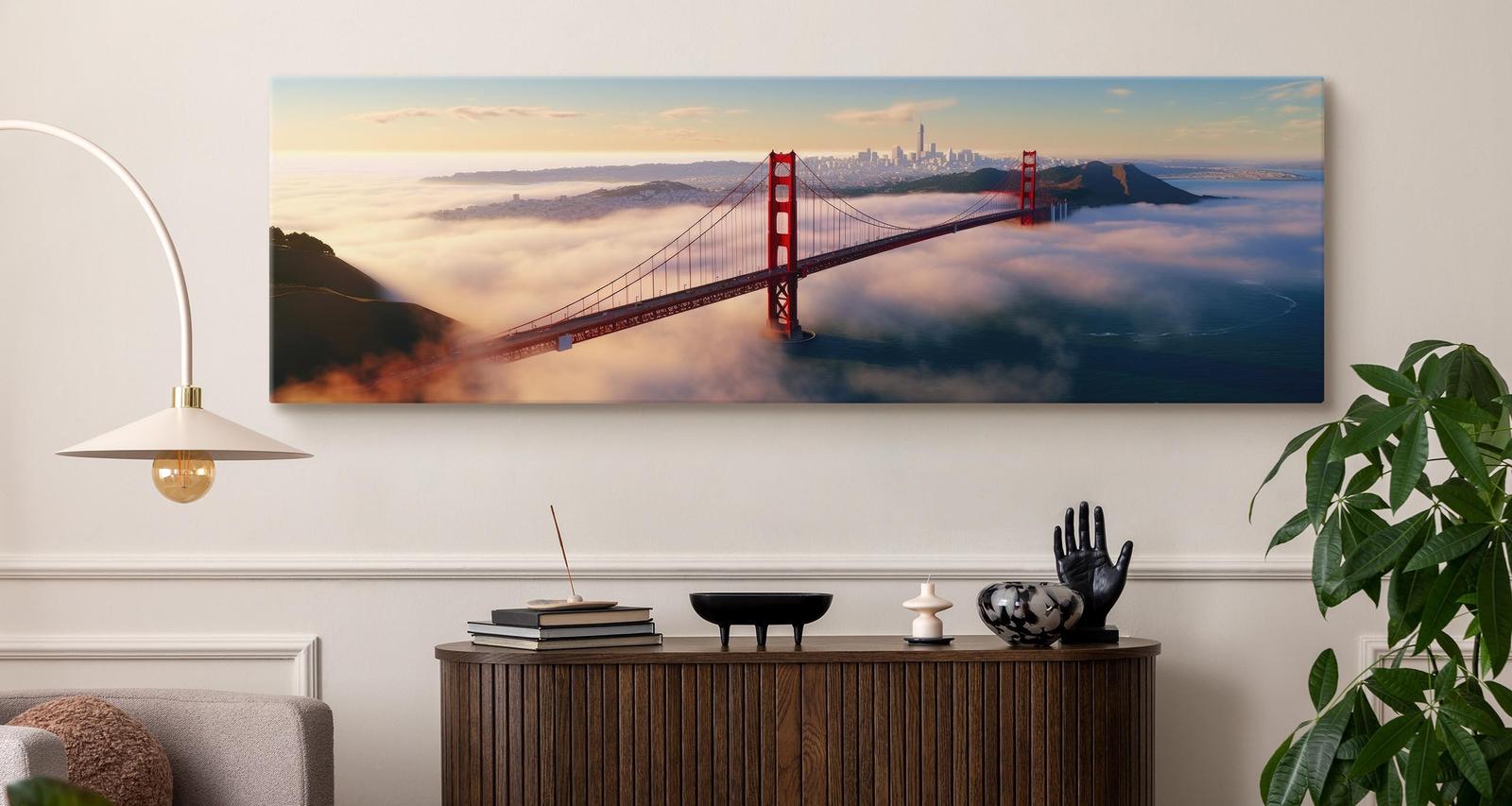 Obraz Do Salonu MOST Golden Gate We Mgle Pejzaż San Francisco 145x45cm nr. 4