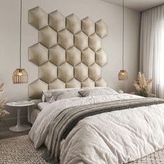 Panele tapicerowane 35x40 cm na ścianę hexagon kremowy  - Miniaturka zdjęcia nr 6
