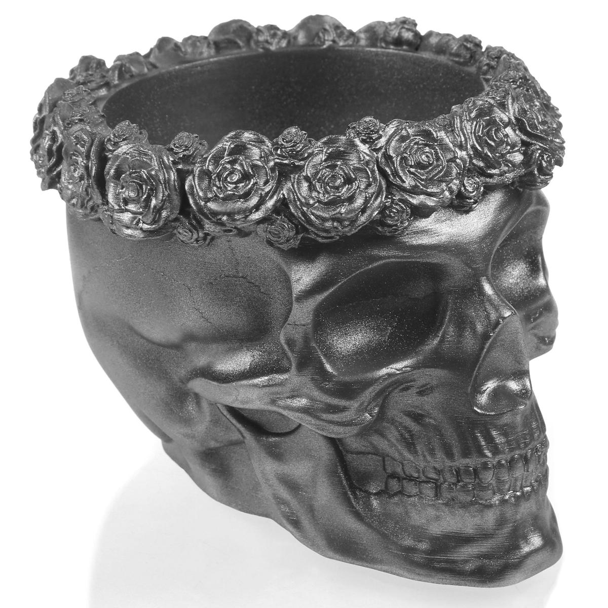 Donica Skull Flower Steel Poli 9cm Czaszka Kwiaty Stal . nr. 3